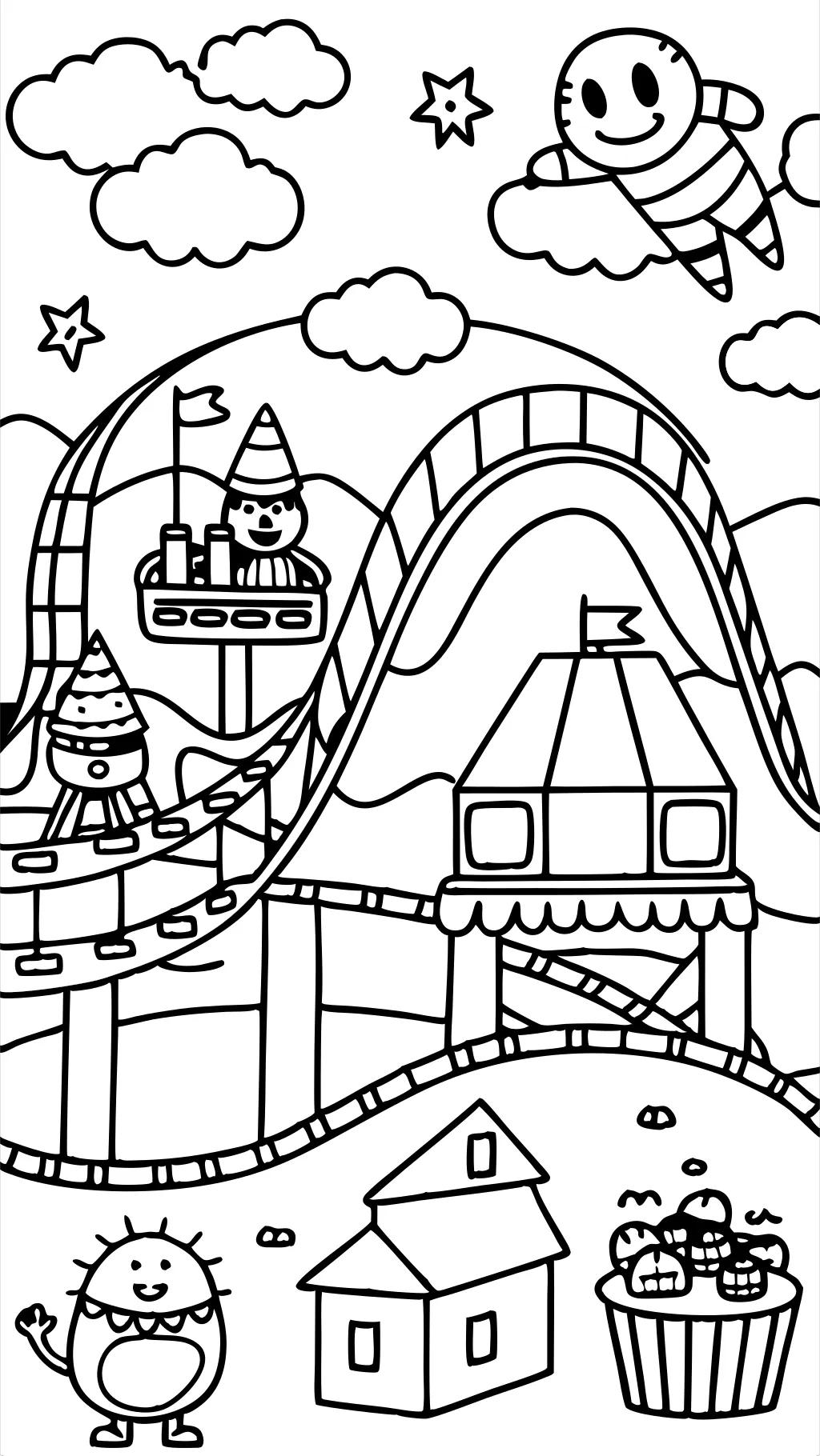 roller coaster coloring page